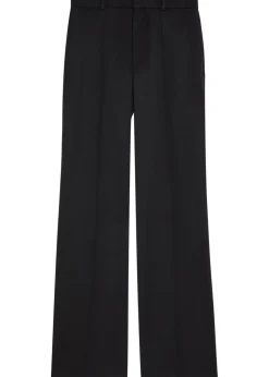 Flared-leg wool trousers