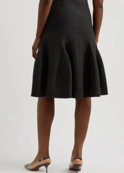 Flared wool-blend skirt