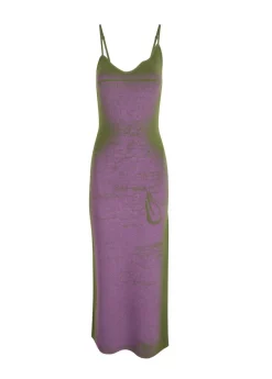 Flash Light Reflective stretch-knit midi dress