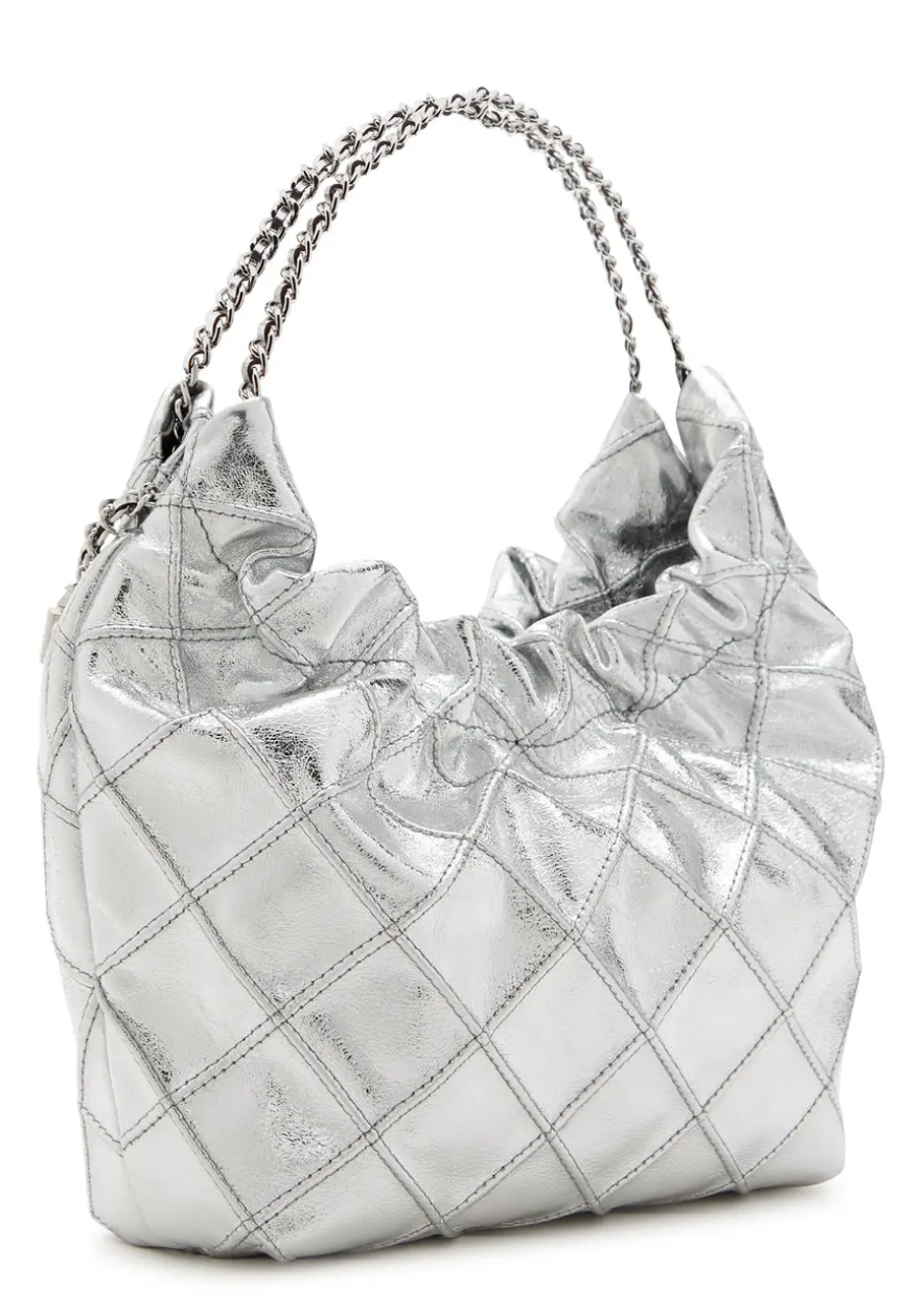Fleming mini metallic leather hobo bag