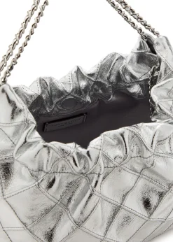 Fleming mini metallic leather hobo bag