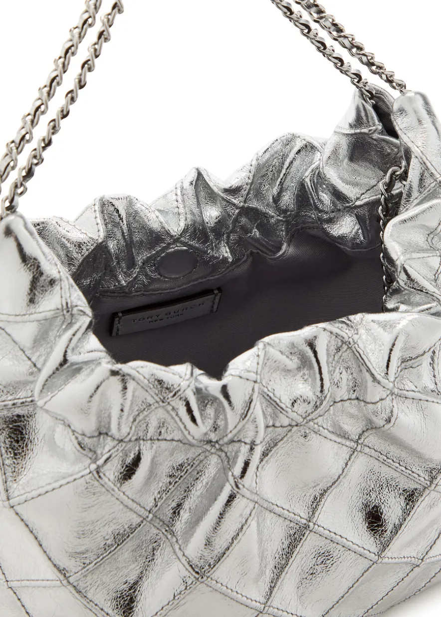 Fleming mini metallic leather hobo bag