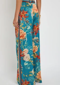 Fletcher printed satin trousers
