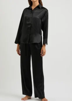 Fleur du Jour silk-satin pyjama shirt