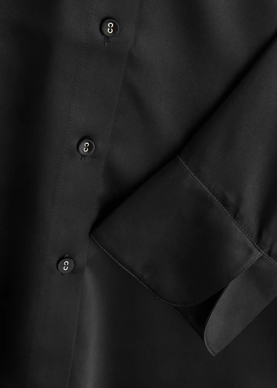 Fleur du Jour silk-satin pyjama shirt