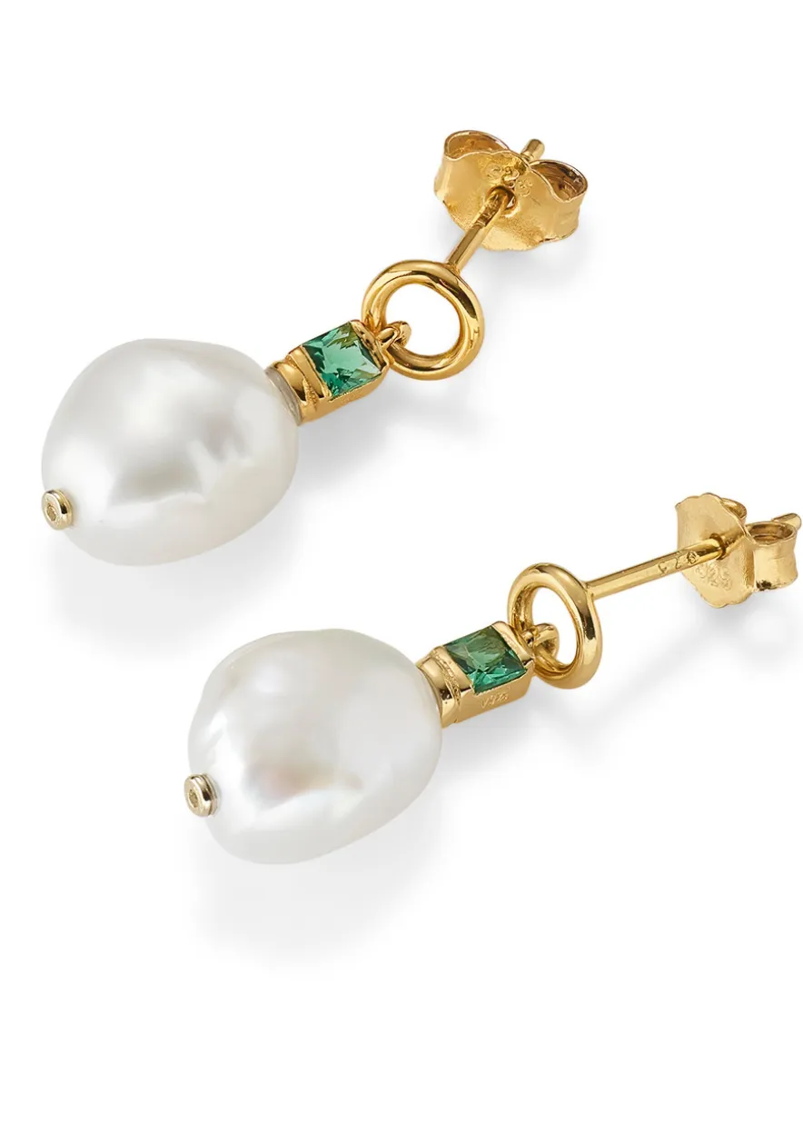 Fleur 18kt gold vermeil drop earrings