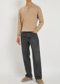 Flinn ribbed wool polo shirt
