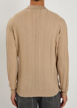 Flinn ribbed wool polo shirt