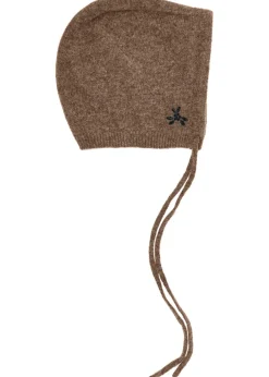 Floral crystal-embellished cashmere bonnet