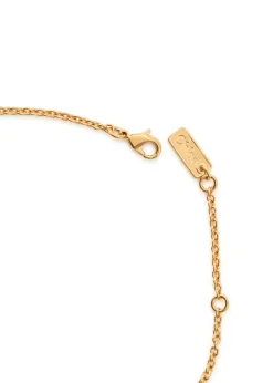 Floral gold-tone brass necklace