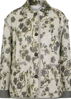 Floral-jacquard bouclé jacket