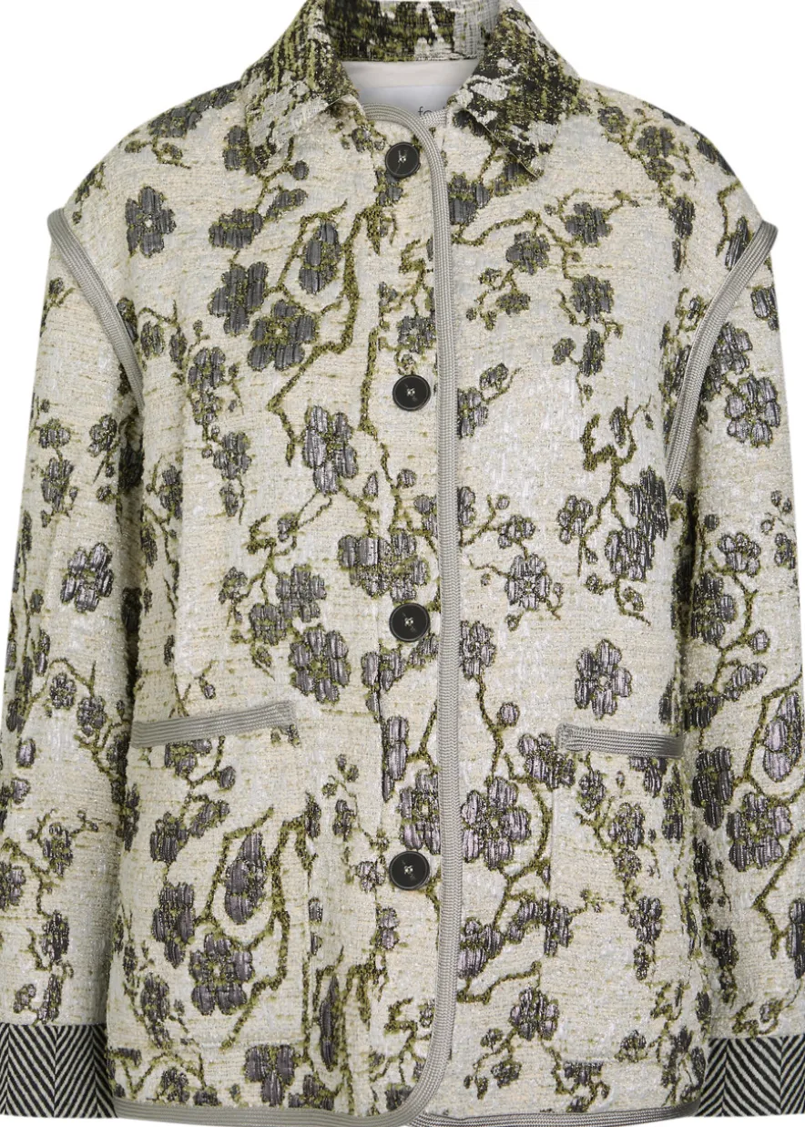 Floral-jacquard bouclé jacket