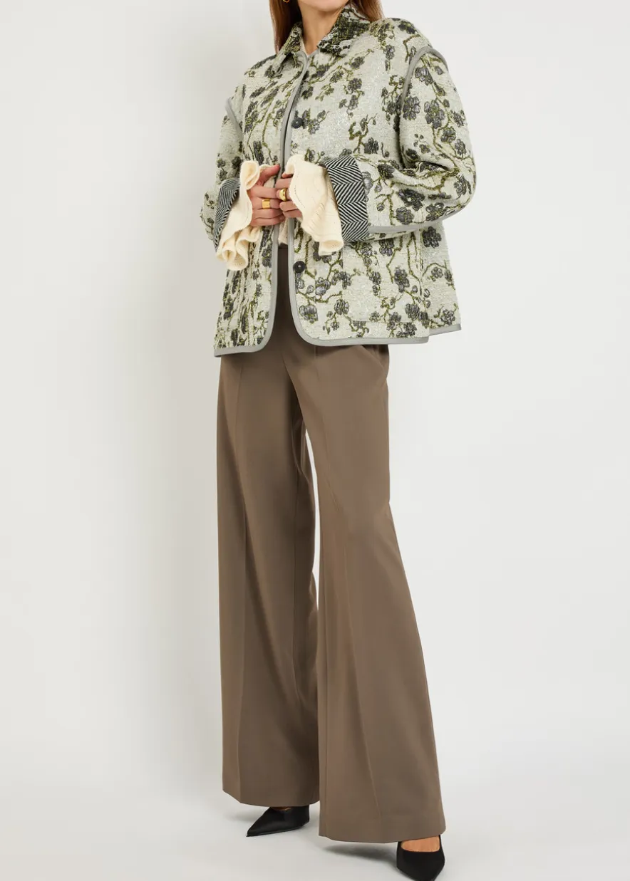 Floral-jacquard bouclé jacket