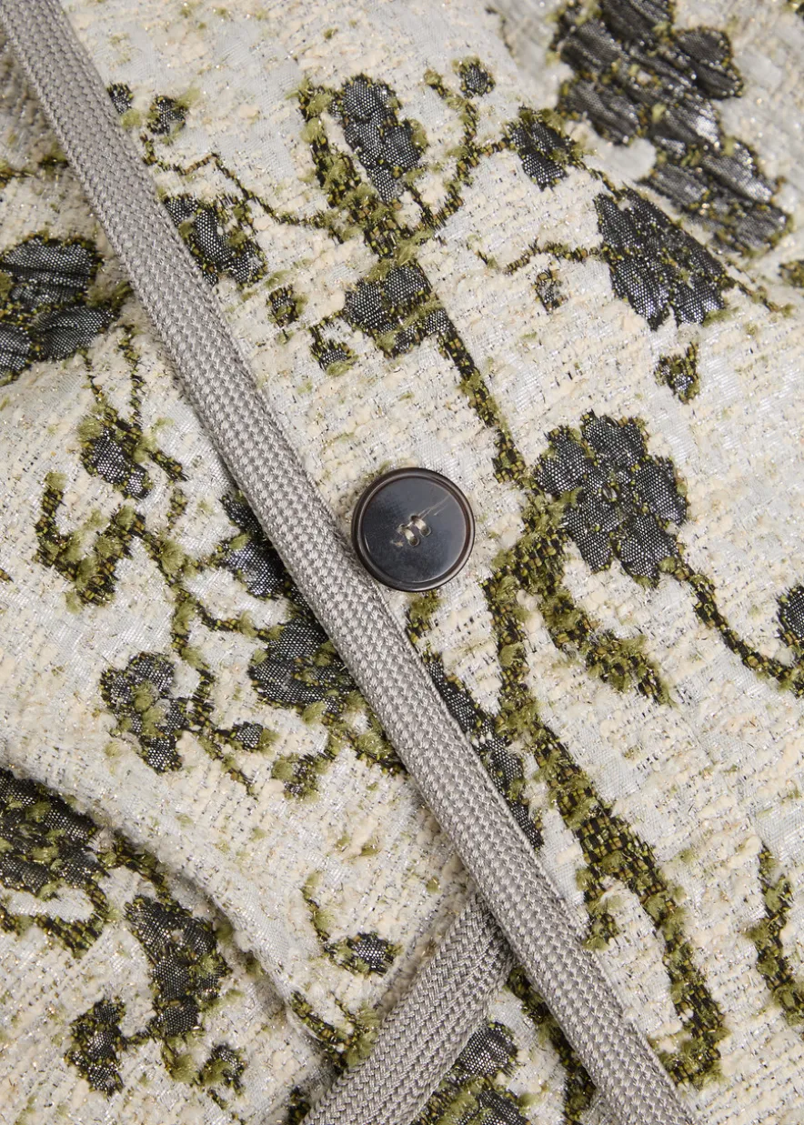 Floral-jacquard bouclé jacket
