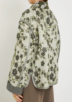 Floral-jacquard bouclé jacket