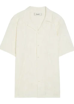 Floral jacquard cotton-blend shirt
