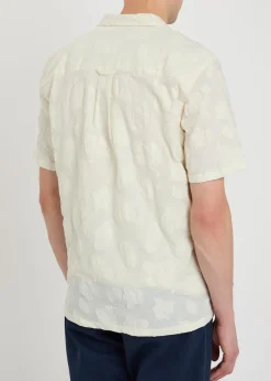 Floral jacquard cotton-blend shirt