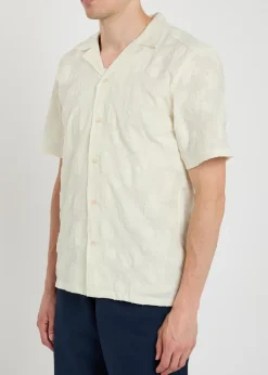 Floral jacquard cotton-blend shirt