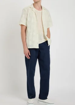 Floral jacquard cotton-blend shirt