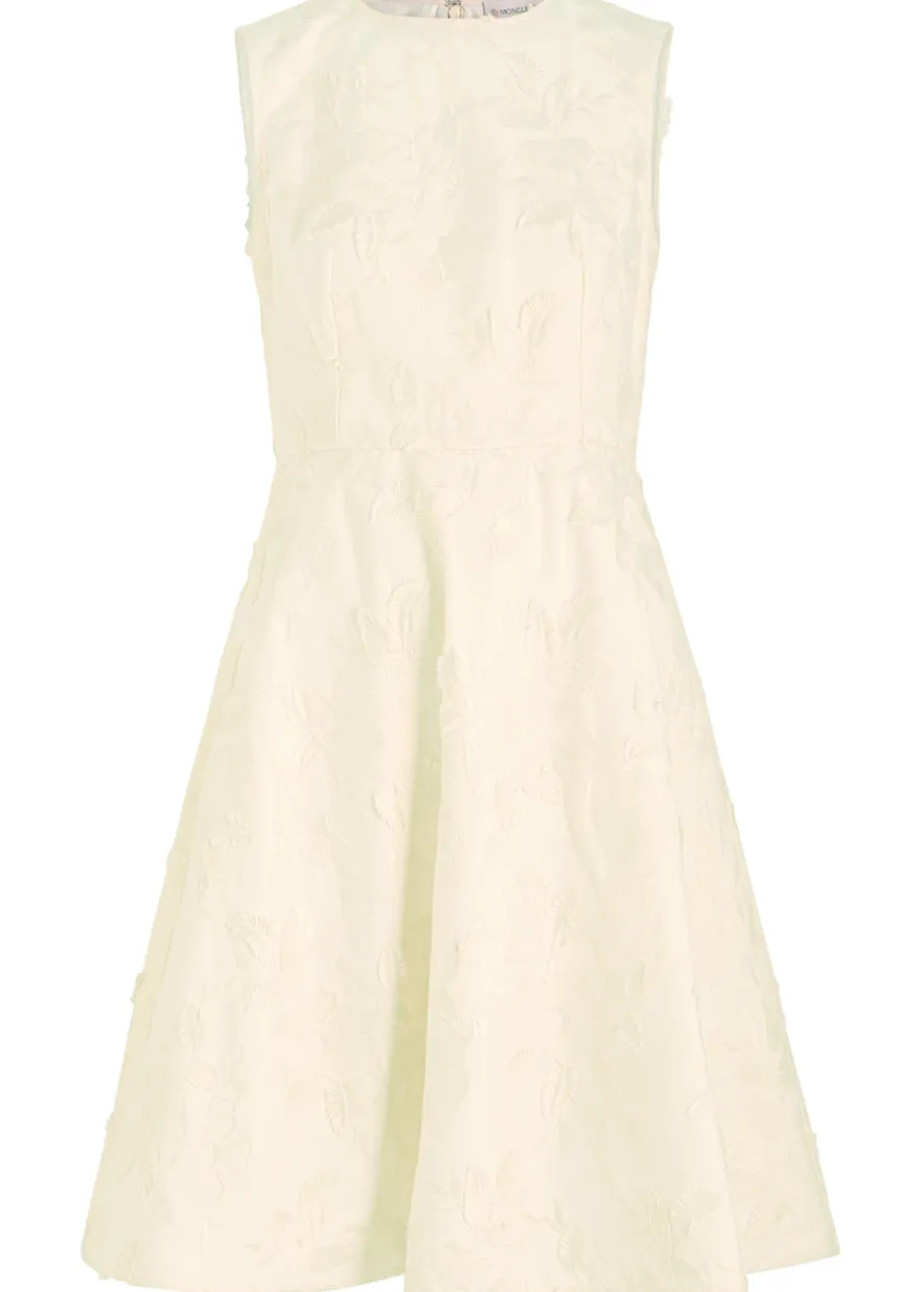 Floral-jacquard cotton-twill mini dress