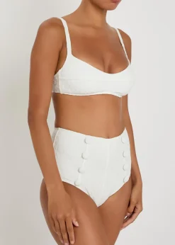 Floral-jacquard textured bikini