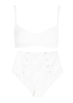 Floral-jacquard textured bikini