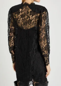 Floral-lace mini dress