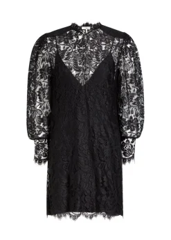 Floral-lace mini dress