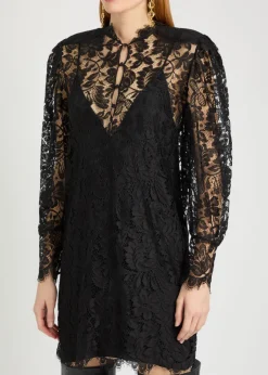 Floral-lace mini dress