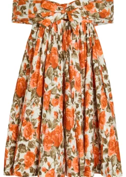 Floral-print cotton mini dress