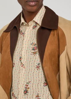 Floral-print cotton shirt