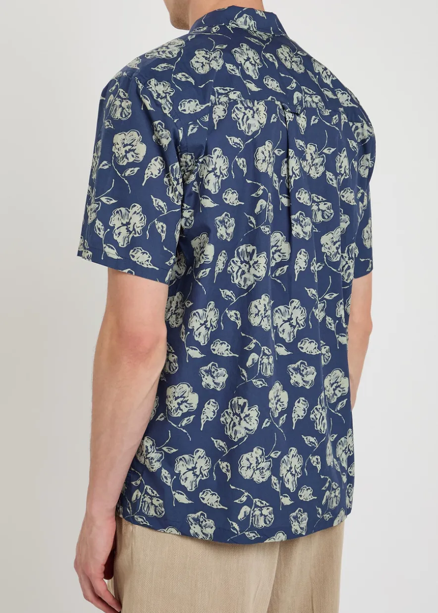 Floral-print cotton shirt