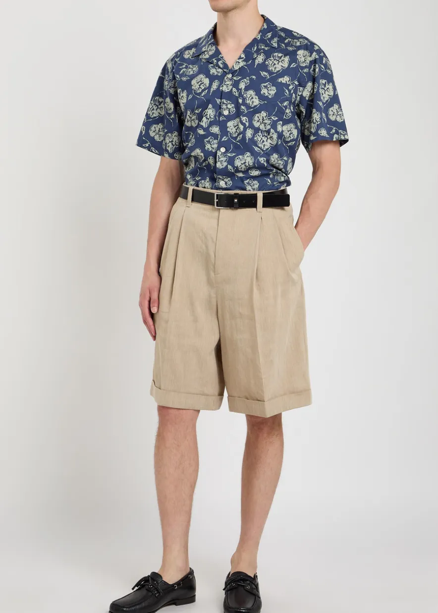 Floral-print cotton shirt