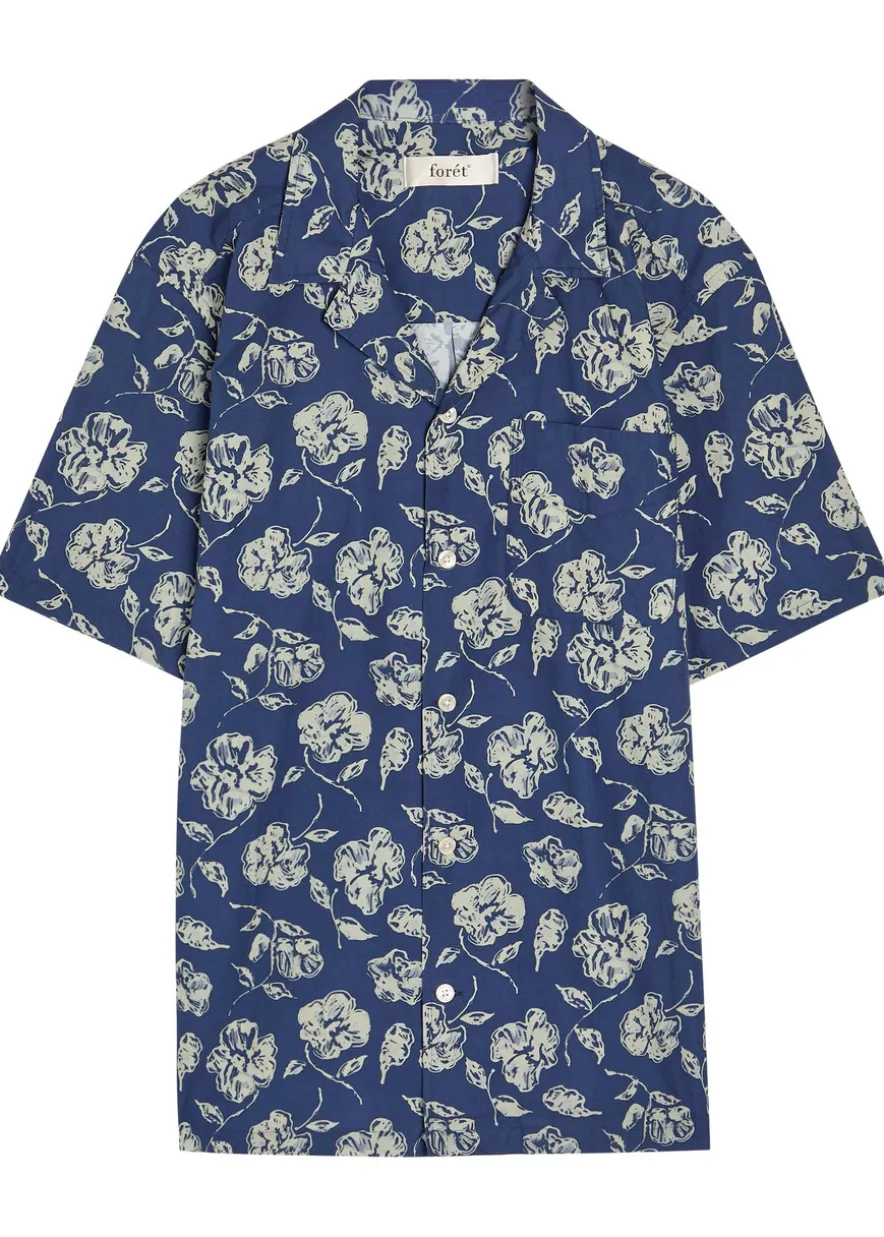 Floral-print cotton shirt