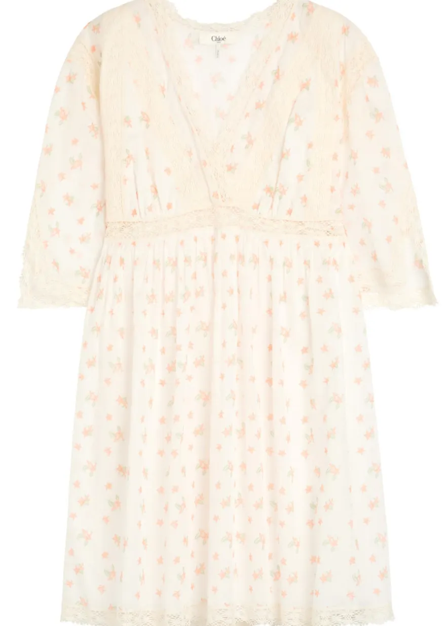 Floral-print cotton-voile mini dress