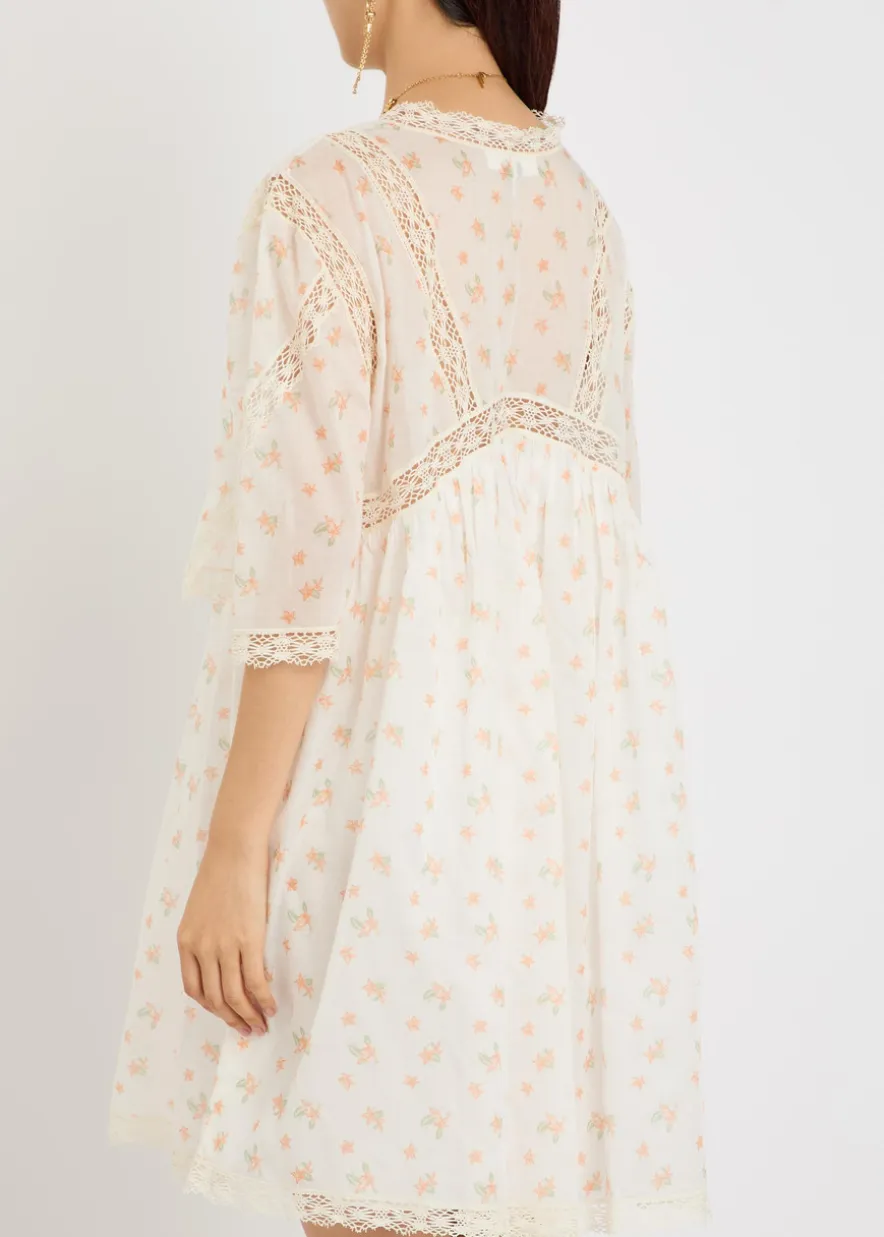 Floral-print cotton-voile mini dress