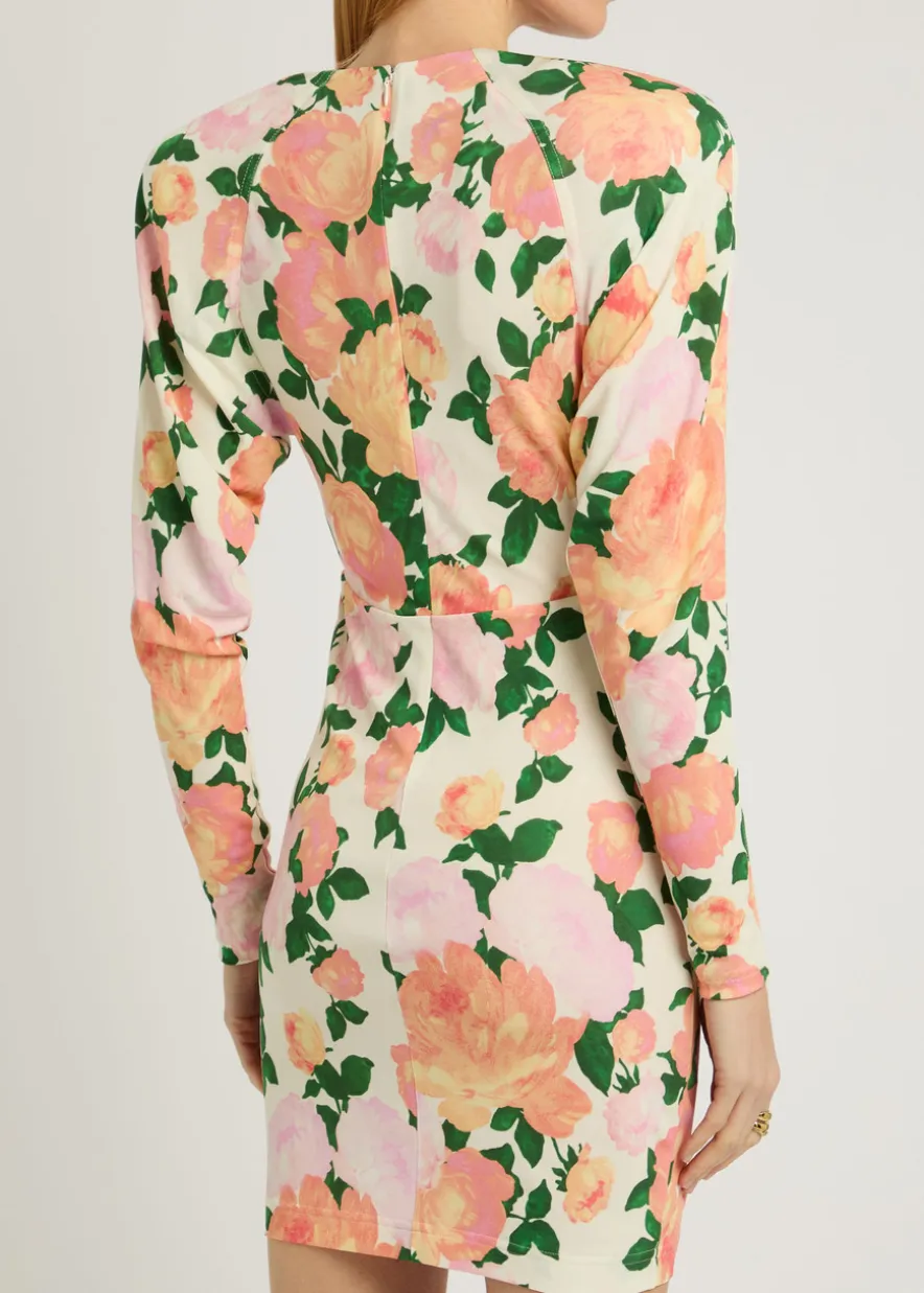 Floral-print crepe-jersey mini dress