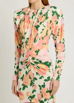 Floral-print crepe-jersey mini dress
