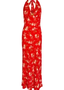 Floral-print crepe maxi dress