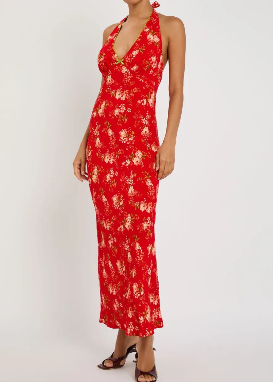 Floral-print crepe maxi dress