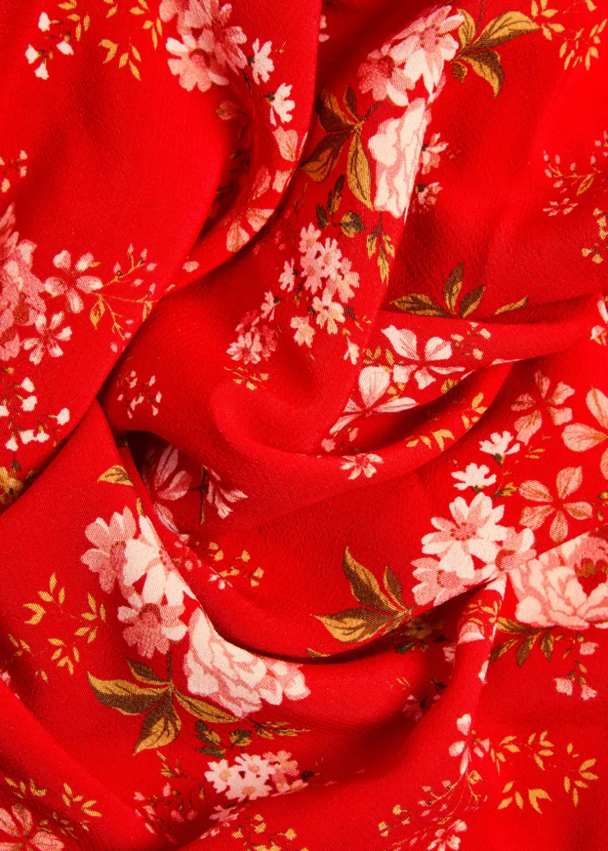 Floral-print crepe maxi dress