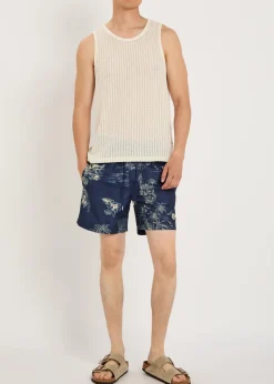 Floral-print nylon swim shorts