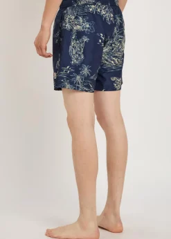 Floral-print nylon swim shorts