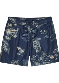 Floral-print nylon swim shorts