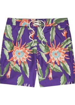 Floral-print shell swim shorts