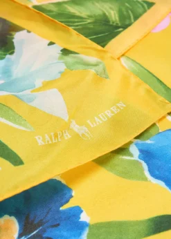 Floral-print silk-chiffon bandana