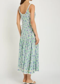 Floral-print silk-chiffon midi dress