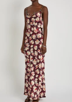 Floral-print silk maxi dress