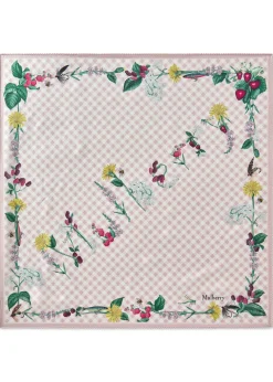 Floral-print silk twill scarf