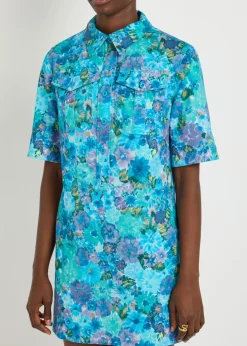 Floral print stretch-cotton dress
